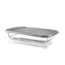 Fuente rectangular con tapa de borosilicato para horno, 35,5 cm - Ibili