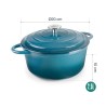 Olla de hierro colado esmaltado, Ocean, 20 cm - Lacor