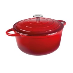 Olla de hierro colado esmaltado, Red, 24 cm - Lacor