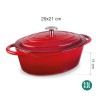 Olla de hierro fundido ovalada, 29 cm, color rojo - Lacor