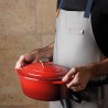 Olla de hierro fundido ovalada, 29 cm, color rojo - Lacor