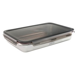 Fiambrera hermética rectangular de acero inoxidable Ecoinox Pro con tapa, 3,5 litros - Lacor
