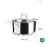 Olla de acero inoxidable con tapa, trichef, 20 cm - Lacor
