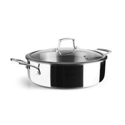 Cazuela de acero inoxidable con tapa, trichef, 28 cm - Lacor