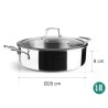 Cazuela de acero inoxidable con tapa, trichef, 28 cm - Lacor