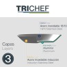 Sartén de acero inoxidable, trichef, 24 cm - Lacor