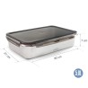 Fiambrera hermética de acero inoxidable rectangular Ecoinox Pro, con tapa, 5 litros - Lacor