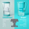 Jarra de vidrio filtradora de agua con filtro de coco, ClearDrops, 1,2 l - Alkanatur