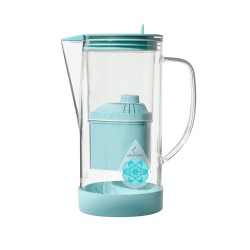 Jarra de vidrio filtradora de agua con baja emisión de magnesio y filtro de coco, ClearDrops, 1,2 l - Alkanatur