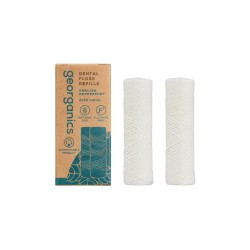 2 Recambios de hilo dental de seda natural, sabor menta, 30 m - Georganics