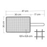 Parrilla doble de acero inoxidable de malla fina, 30 cm - Ibili