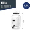 Dispensador de bebidas de cristal con grifo de acero inoxidable, 5,5l - Lacor
