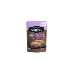 Comida para gatos de pollo y salmón sin cereales, wetline, 85 g - Ownat