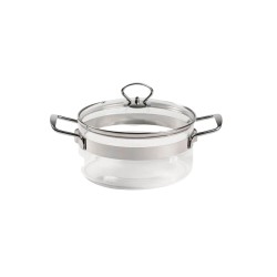 Olla de vidrio borosilicato con tapa, 2,5 l - Belissam