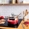 Olla de vidrio borosilicato con tapa, 2,5 l - Belissam