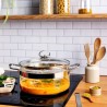 Olla de vidrio borosilicato con tapa, 4,2 l - Belissam
