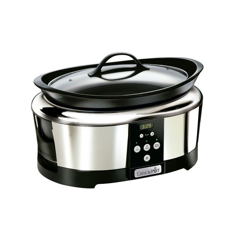 Crock-Pot Cook & Carry - Olla de cocción lenta digital de cuenta regresiva,  7 cuartos de galón (CPSCVC70LLEC-S)