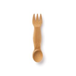 Cuchador para niños, cuchara-tenedor de bambú