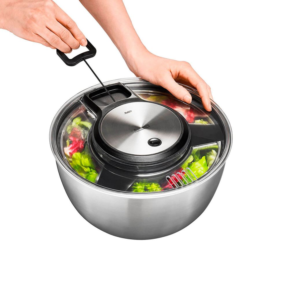 Centrifugadora de Lechuga, Escurridor de Lechuga Multifuncional,  Centrifugadora para Ensalada Manual, Centrifuga de Verduras Rápido y