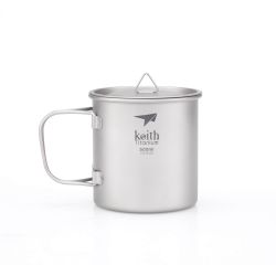 Taza de titanio con asa plegable 500 ml - Keith