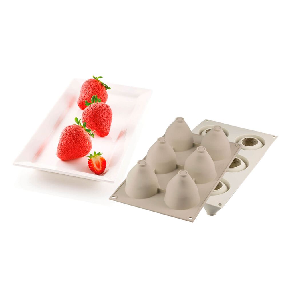 oportunidad Grupo Fielmente Molde de silicona 3D con forma de fresas para hornear y congelar