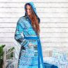 Albornoz de algodón orgánico mujer, azul - The Spirit of Om