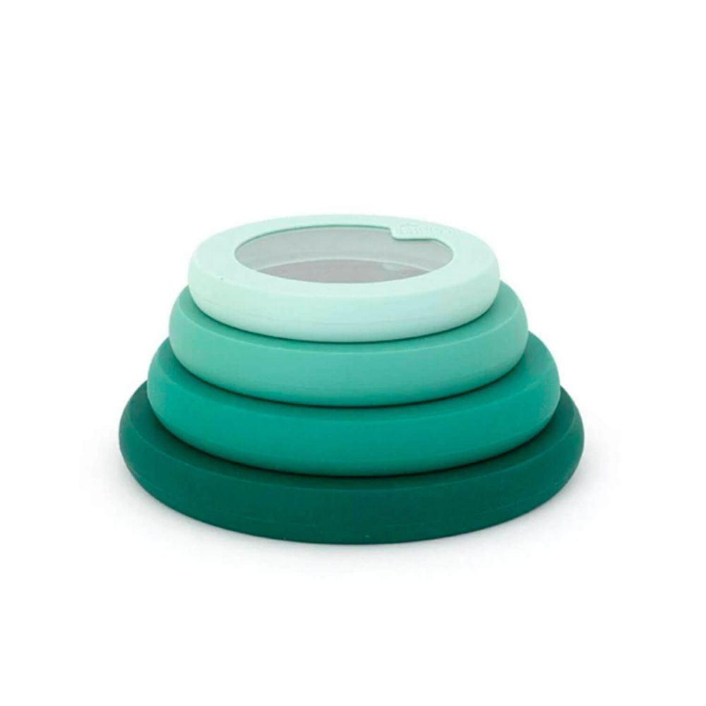 Tapa ajustable de silicona y vidrio, verde - Food Huggers