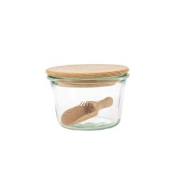 Tarro de vidrio con tapa de madera para conserva Weck - 370 ml