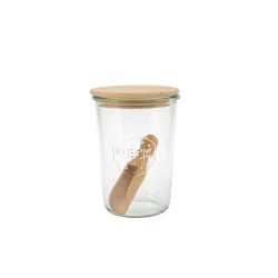 Tarro de vidrio  con tapa de madera para conserva Weck - 580 ml