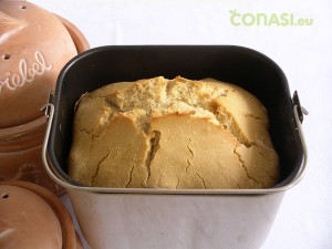 Pan de espelta que ha fermentado perfectamente, en panificadora Top Edition, Unold y con levadura Biovegan