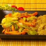 Quinoa como acompañamiento de las verduras al wok