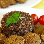 Quinoa roja acompañando a las hamburguesas de escanda Bauckhof