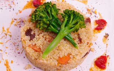 Timbal de quinoa con verduras