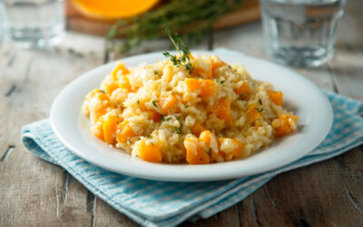 Risotto de calabaza en diferentes texturas