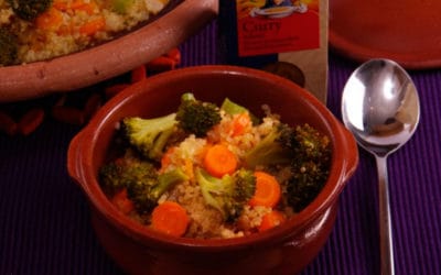 Quinoa naranja y verde en tajine