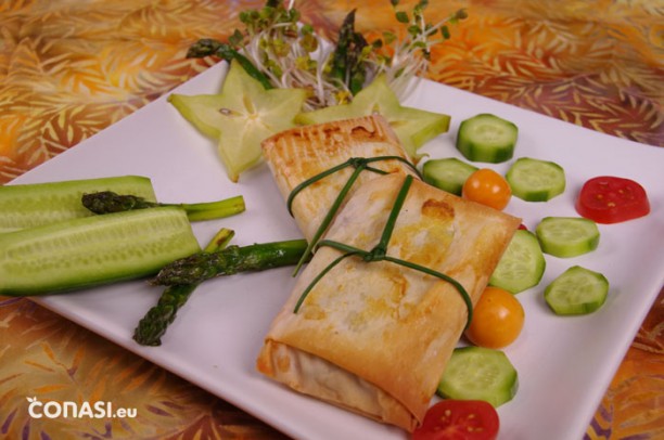 Paquetitos de verduras y pasta filo