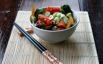 Stir-fry de seitán con verduras