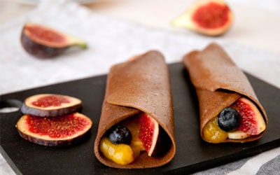 Crepês deshidratados de plátano y frutas