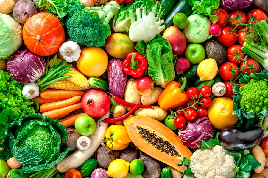 verduras y frutas para alimentación detox
