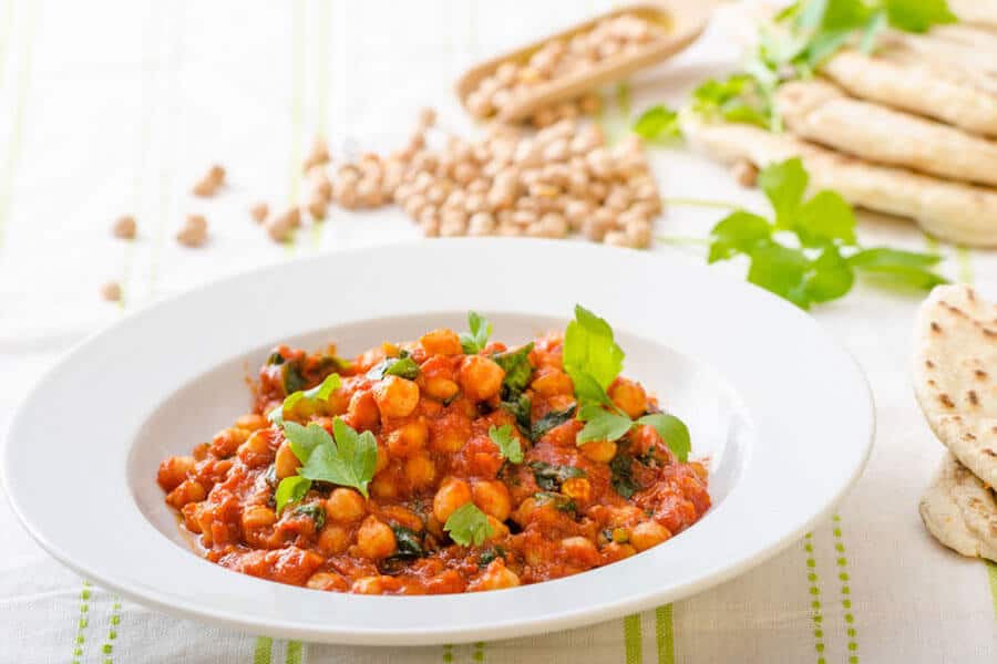 Saag Chana en un plato