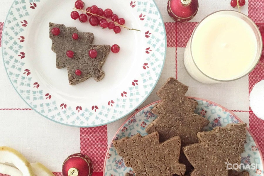 Galletas de jengibre con forma de árbol