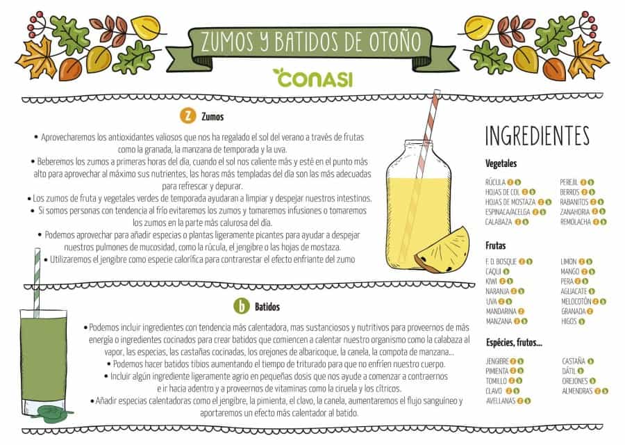 Consejos para hacer batidos y zumos de otoño