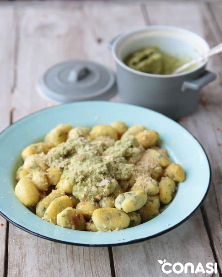 ñoquis con pesto