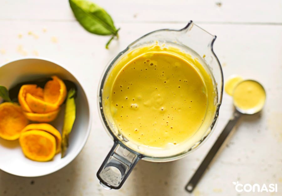 crema de mandarina hecha en Vitamix