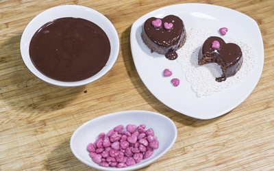 Muffins de corazones de espelta y chocolate