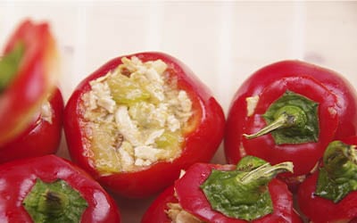 Pimientos rellenos vegetarianos