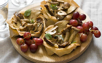Tartaletas de setas al curry