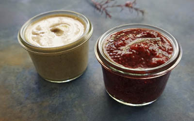 Mantequilla de almendras y mermelada de fresas