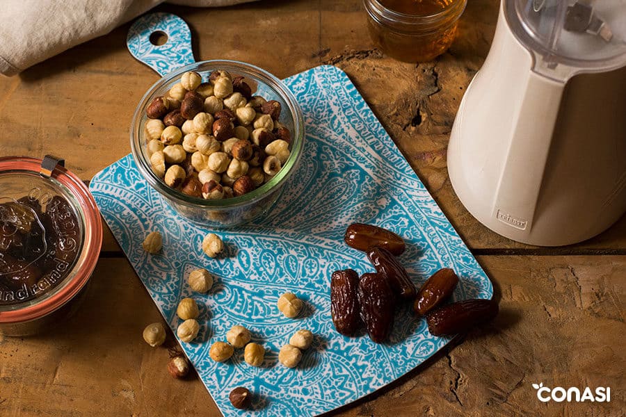 Ingredientes para los bombones veganos ferrero