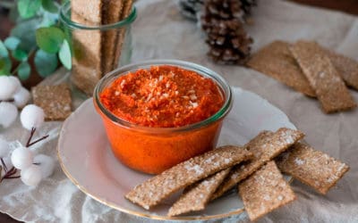 Paté de pimientos con pan Lavash - Menú de Nochevieja